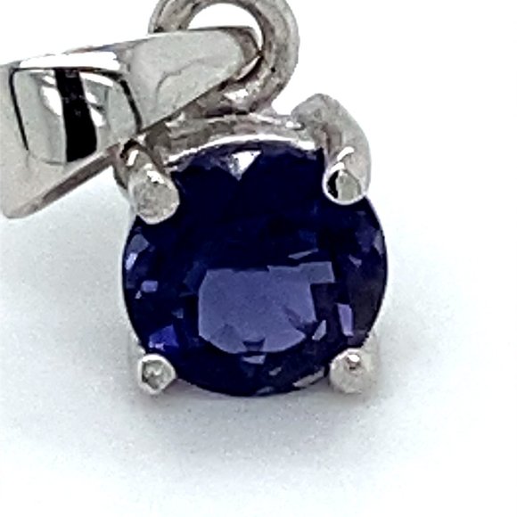 Iolite .62ct Platinum Finish Solid Silver Pendant - Picture 6 of 6